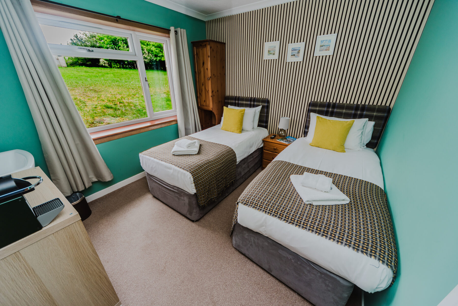Small twin room at Otter Lodge Skye